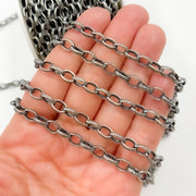 Sterling Silver Textured Oval Chain